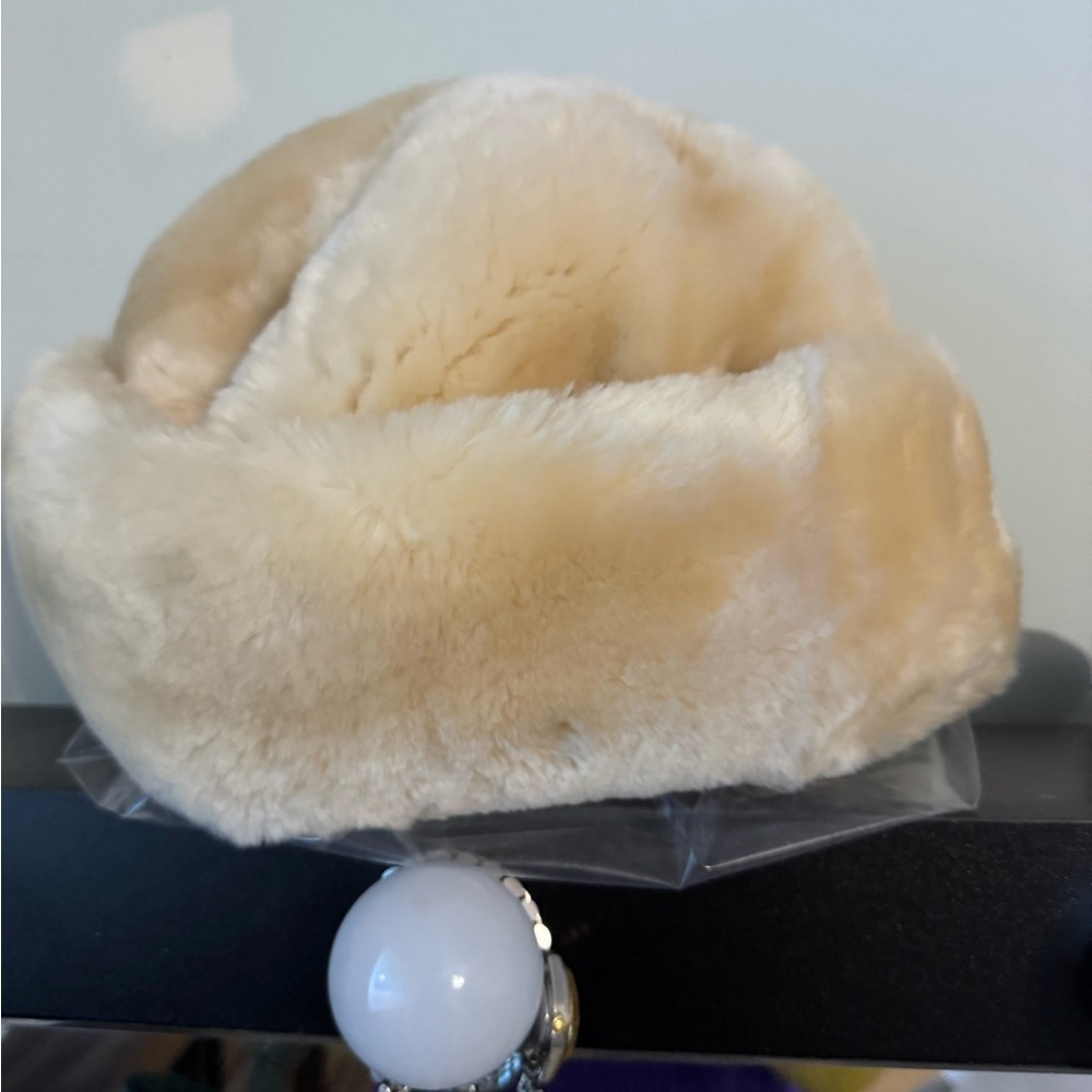 Elegant Cream Faux Fur Hat